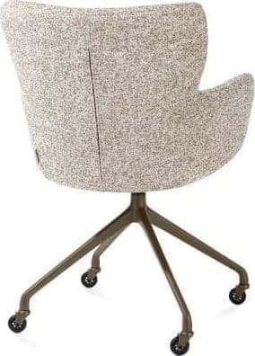 Xooon Sage armstoel + wielen - alu frame in steelbrown - stof Luton - koper Koper Armstoel