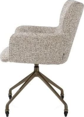 Xooon Sage armstoel + wielen - alu frame in steelbrown - stof Luton - koper Koper Armstoel