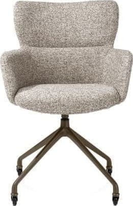 Xooon Sage armstoel + wielen - alu frame in steelbrown - stof Luton - koper Koper Armstoel