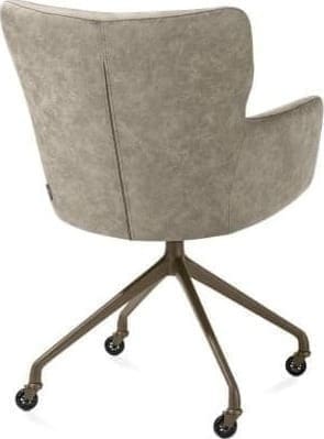 Xooon Sage armstoel + wielen - alu frame in steelbrown - stof Oregon - beige Beige Armstoel