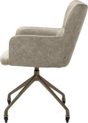 Xooon Sage armstoel + wielen - alu frame in steelbrown - stof Oregon - beige Beige Armstoel