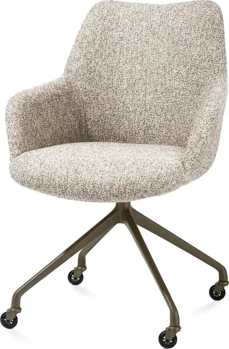 Xooon Mats armstoel aluminium frame wielen steelbrown - stof Luton - koper Koper Armstoel