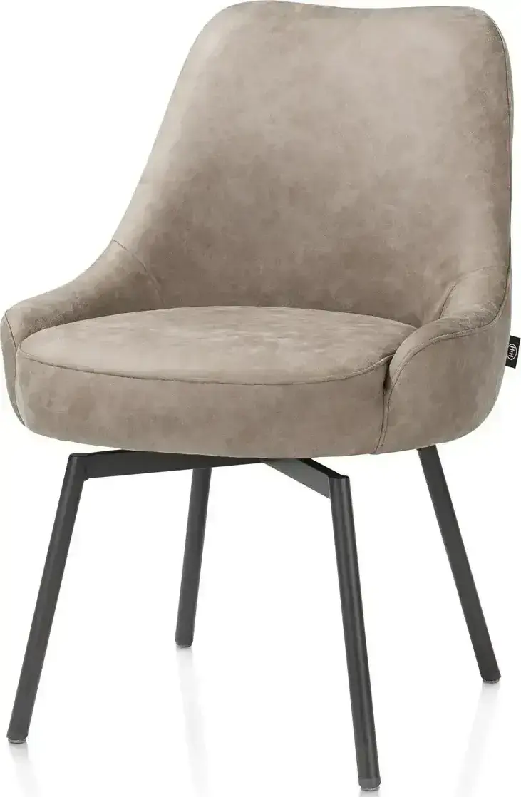 Henders & Hazel Rocco eetkamerstoel - draaibaar + pocket - graphiet - stof Oregon - beige Beige Eetkamerstoel