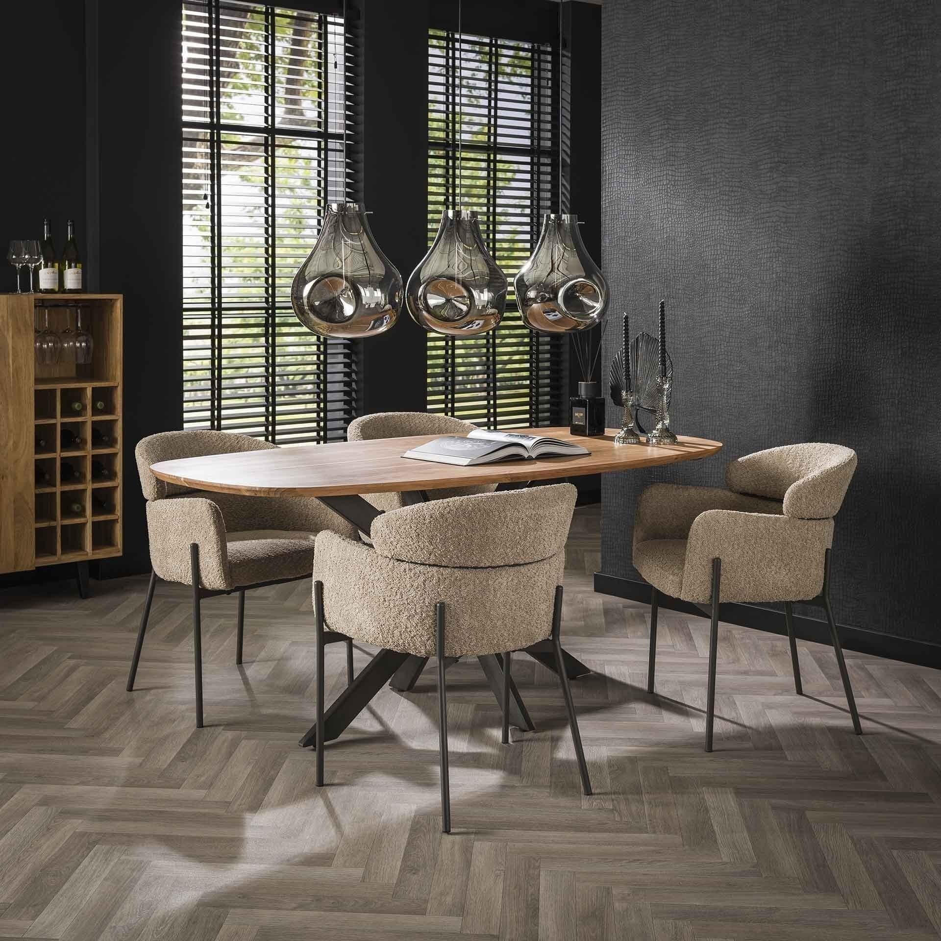 Eetkamertafel 180 Arhus Solid - Massief Acacia Bullcraft Eettafel 2975/15