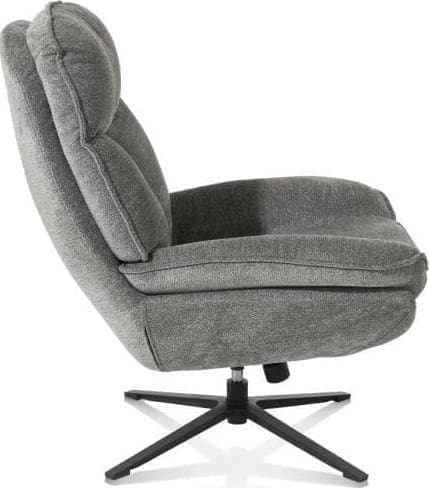 Henders & Hazel Florence relaxfauteuil (incl. poef) - stof Enzo - grijs Grijs Fauteuil