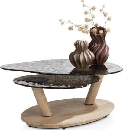 Henders & Hazel Kiara salontafel draaibaar - 135x58cm - glasblad Bijzettafel