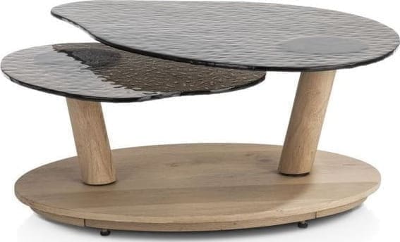 Henders & Hazel Kiara salontafel draaibaar - 135x58cm - glasblad Bijzettafel