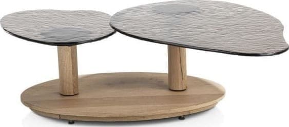 Henders & Hazel Kiara salontafel draaibaar - 135x58cm - glasblad Bijzettafel