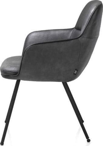 Henders & Hazel Mateo armstoel - 4-pootjes - rough off black - Pala - antraciet Antraciet Armstoel