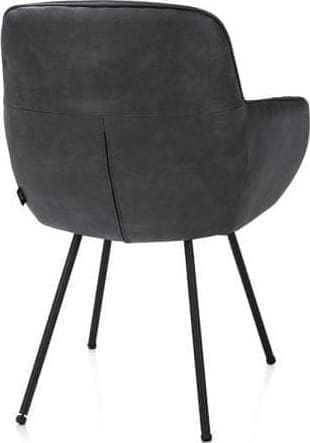 Henders & Hazel Mateo armstoel - 4-pootjes - rough off black - Pala - antraciet Antraciet Armstoel