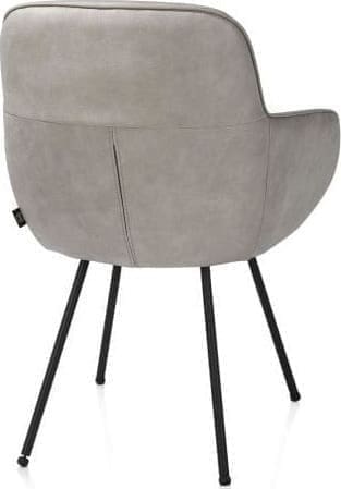 Henders & Hazel Mateo armstoel - 4-pootjes - rough off black - Pala - lichtgrijs Grijs Armstoel