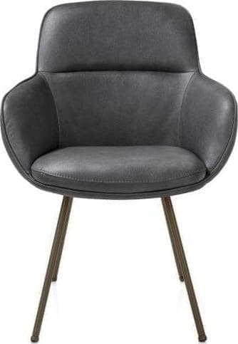 Henders & Hazel Mateo armstoel - 4-pootjes - steelbrown - Pala - antraciet Antraciet Armstoel