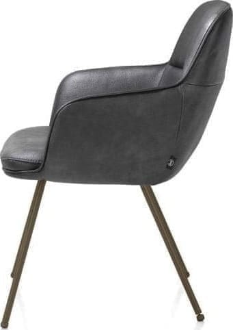 Henders & Hazel Mateo armstoel - 4-pootjes - steelbrown - Pala - antraciet Antraciet Armstoel