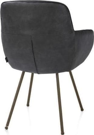 Henders & Hazel Mateo armstoel - 4-pootjes - steelbrown - Pala - antraciet Antraciet Armstoel