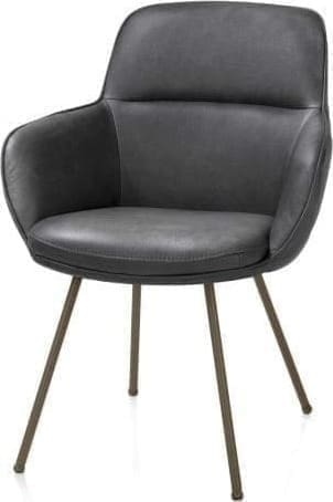 Henders & Hazel Mateo armstoel - 4-pootjes - steelbrown - Pala - antraciet Antraciet Armstoel