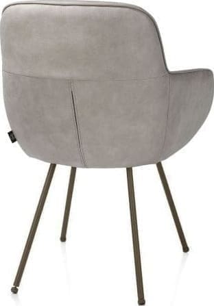 Henders & Hazel Mateo armstoel - 4-pootjes - steelbrown - Pala - lichtgrijs Grijs Armstoel