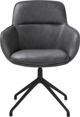 Henders & Hazel Mateo armstoel - draaibaar - rough off black - Pala - antraciet Antraciet Armstoel