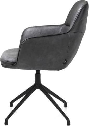 Henders & Hazel Mateo armstoel - draaibaar - rough off black - Pala - antraciet Antraciet Armstoel