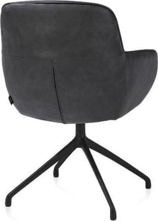 Henders & Hazel Mateo armstoel - draaibaar - rough off black - Pala - antraciet Antraciet Armstoel