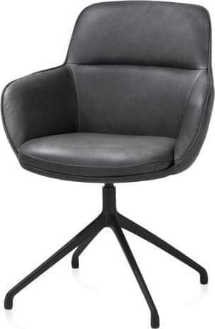 Henders & Hazel Mateo armstoel - draaibaar - rough off black - Pala - antraciet Antraciet Armstoel