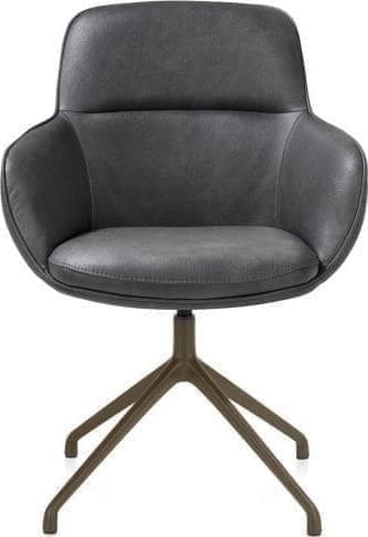 Henders & Hazel Mateo armstoel - draaibaar - steelbrown - Pala - antraciet Antraciet Armstoel