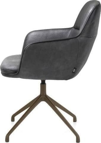 Henders & Hazel Mateo armstoel - draaibaar - steelbrown - Pala - antraciet Antraciet Armstoel