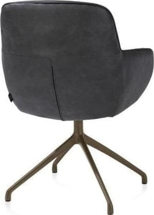 Henders & Hazel Mateo armstoel - draaibaar - steelbrown - Pala - antraciet Antraciet Armstoel