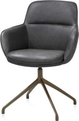 Henders & Hazel Mateo armstoel - draaibaar - steelbrown - Pala - antraciet Antraciet Armstoel