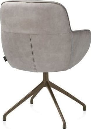 Henders & Hazel Mateo armstoel - draaibaar - steelbrown - Pala - lichtgrijs Grijs Armstoel