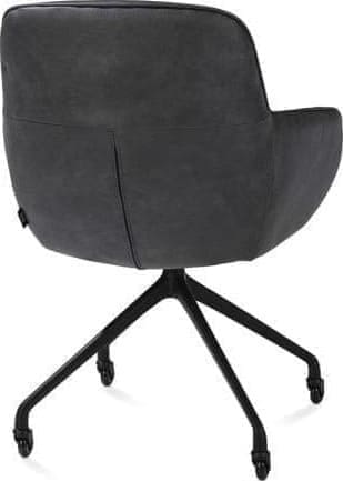 Henders & Hazel Mateo armstoel - wielen - rough off black - Pala - antraciet Antraciet Armstoel
