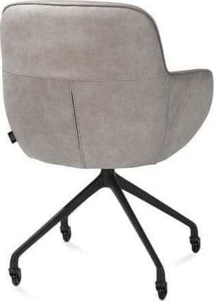 Henders & Hazel Mateo armstoel - wielen - rough off black - Pala - lichtgrijs Grijs Armstoel
