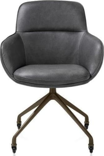 Henders & Hazel Mateo armstoel - wielen - steelbrown - Pala - antraciet Antraciet Armstoel