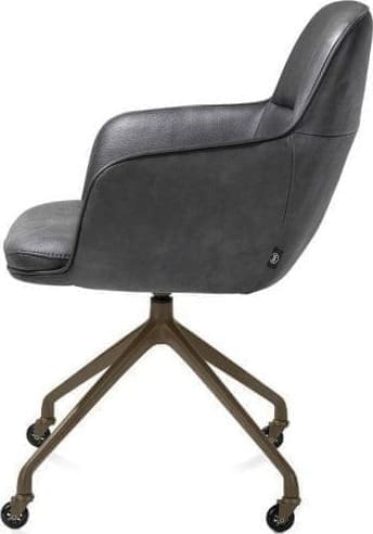 Henders & Hazel Mateo armstoel - wielen - steelbrown - Pala - antraciet Antraciet Armstoel