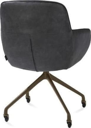 Henders & Hazel Mateo armstoel - wielen - steelbrown - Pala - antraciet Antraciet Armstoel