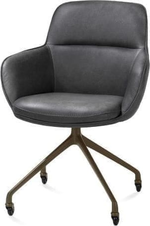 Henders & Hazel Mateo armstoel - wielen - steelbrown - Pala - antraciet Antraciet Armstoel