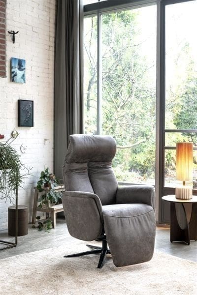 Henders & Hazel Nocara relax-fauteuil - manueel - zwarte poot - vaste hoofdsteun Fauteuil