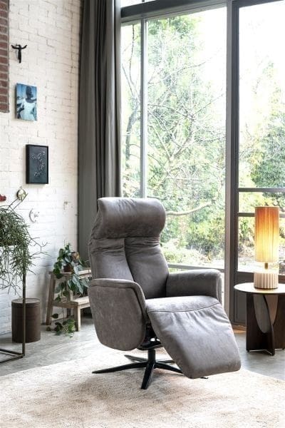 Henders & Hazel Nocara relax-fauteuil - manueel - zwarte poot - vaste hoofdsteun Fauteuil