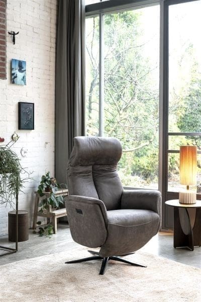 Henders & Hazel Nocarini relax-fauteuil - 2-motoren - zwarte poot - verstelbare hoofdsteun Fauteuil