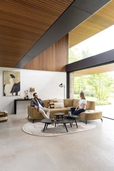 Henders & Hazel Tarra hoekbank links - Livigno Geel Bank