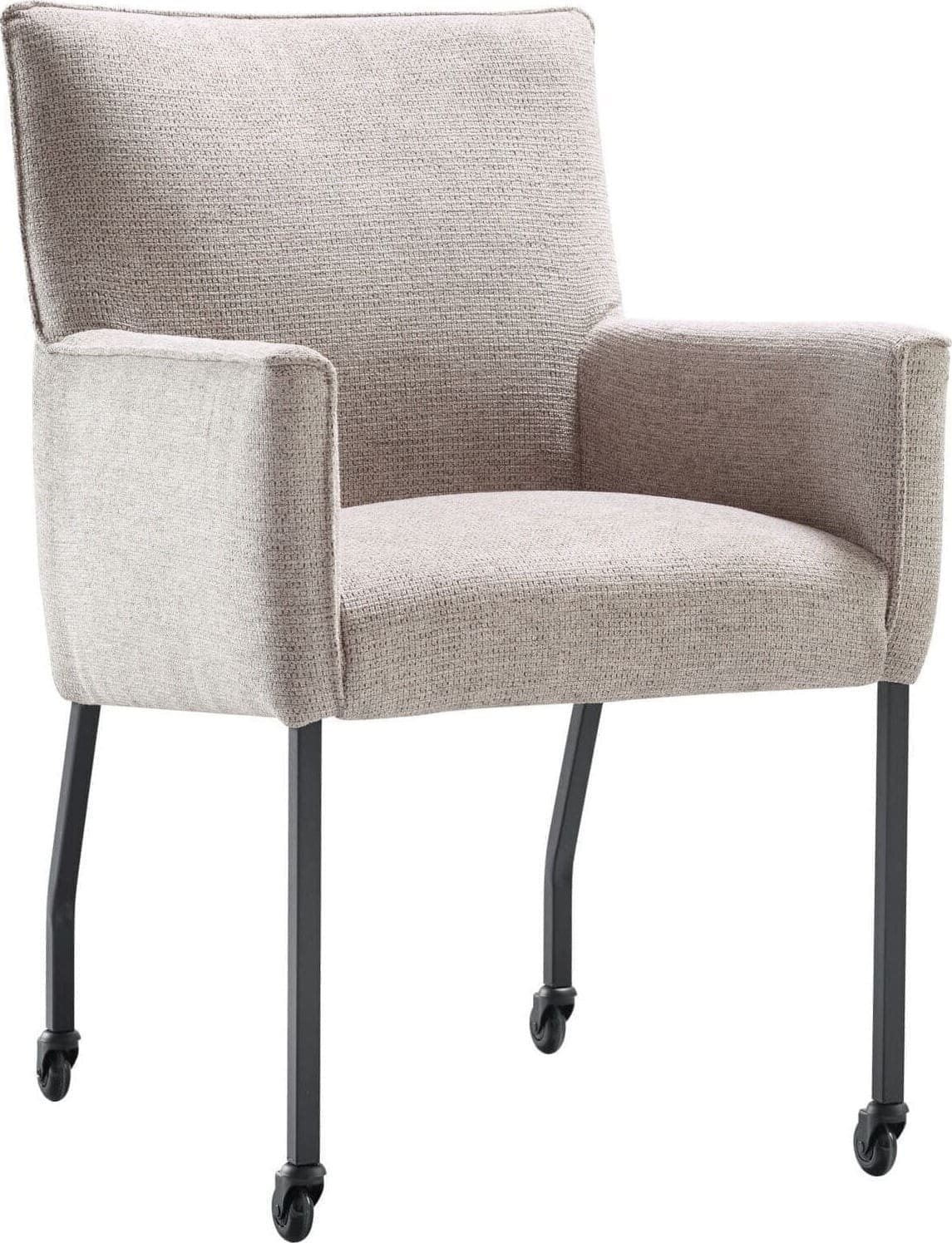 INHOUSE Eetkamerstoel Mianta met arm beige Beige Eetkamerstoel