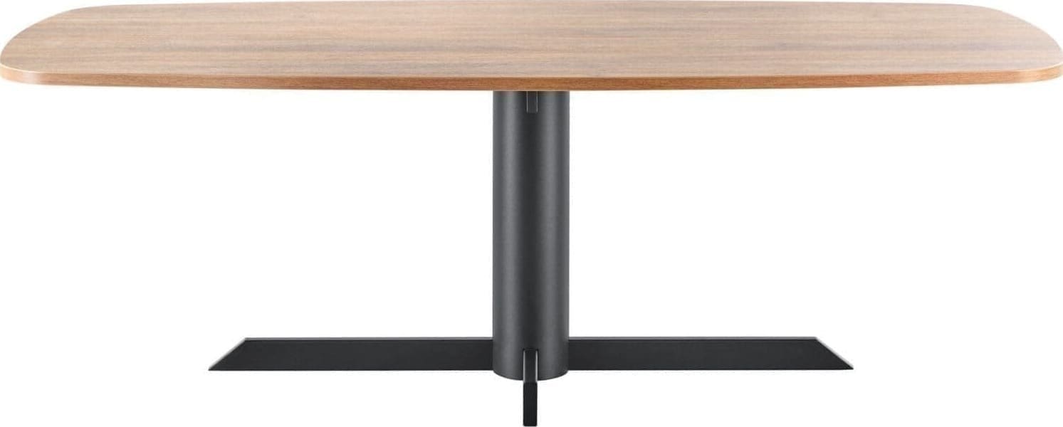 INHOUSE Eettafel Meberia Deens ovaal walnoot 200x100cm Zwart Eettafel