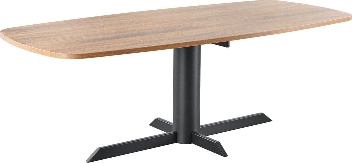 INHOUSE Eettafel Meberia Deens ovaal walnoot 200x100cm Zwart Eettafel