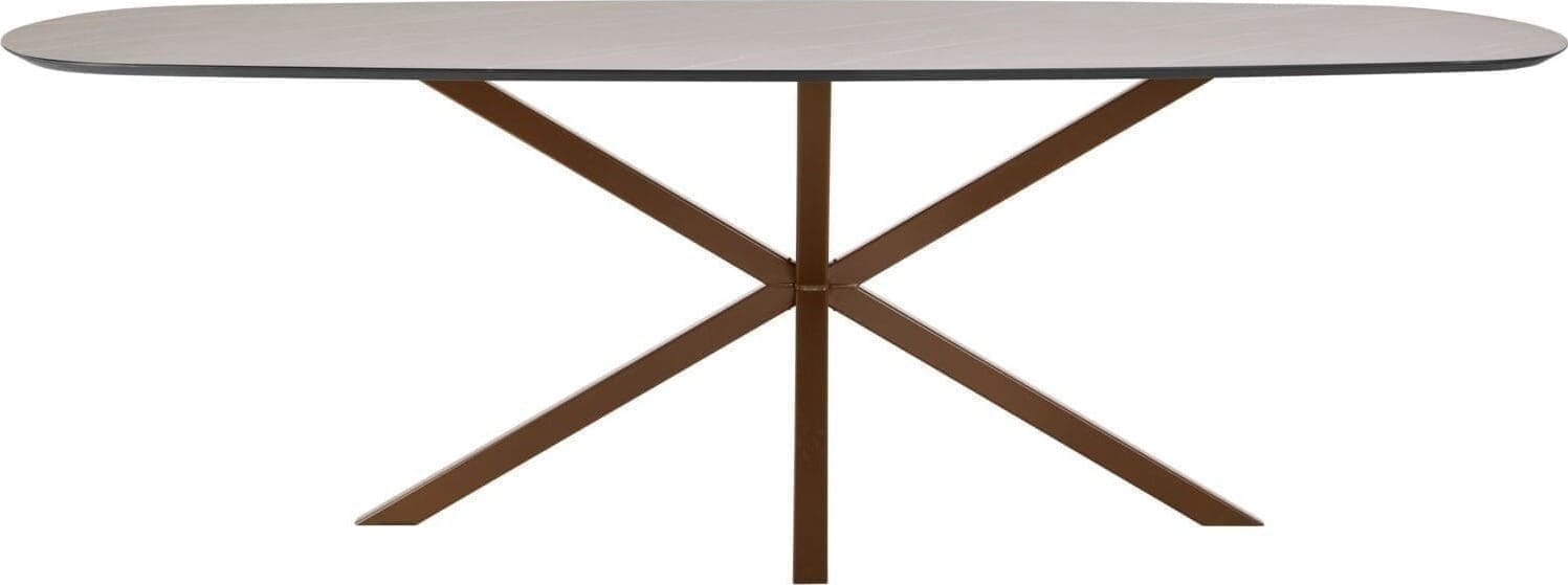 INHOUSE Eettafel Solida Deens ovaal HPL Ash 240x110cm Bruin Eettafel