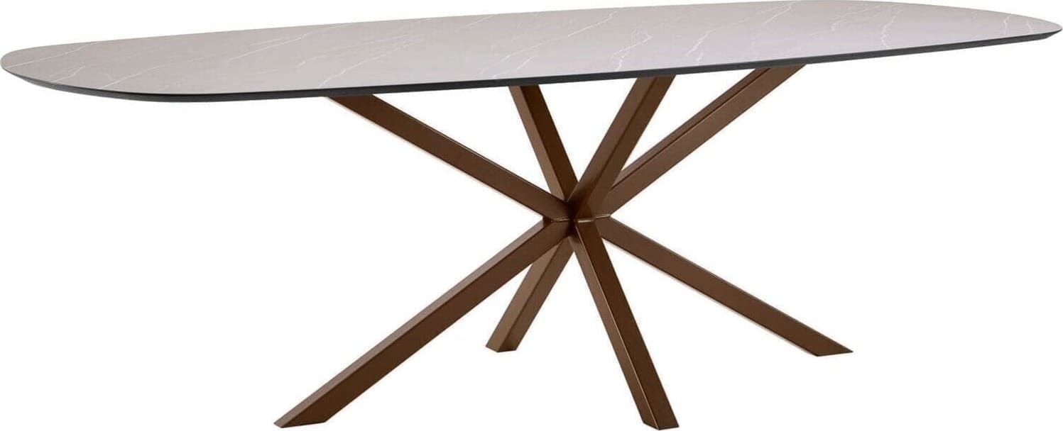 INHOUSE Eettafel Solida Deens ovaal HPL Ash 240x110cm Bruin Eettafel