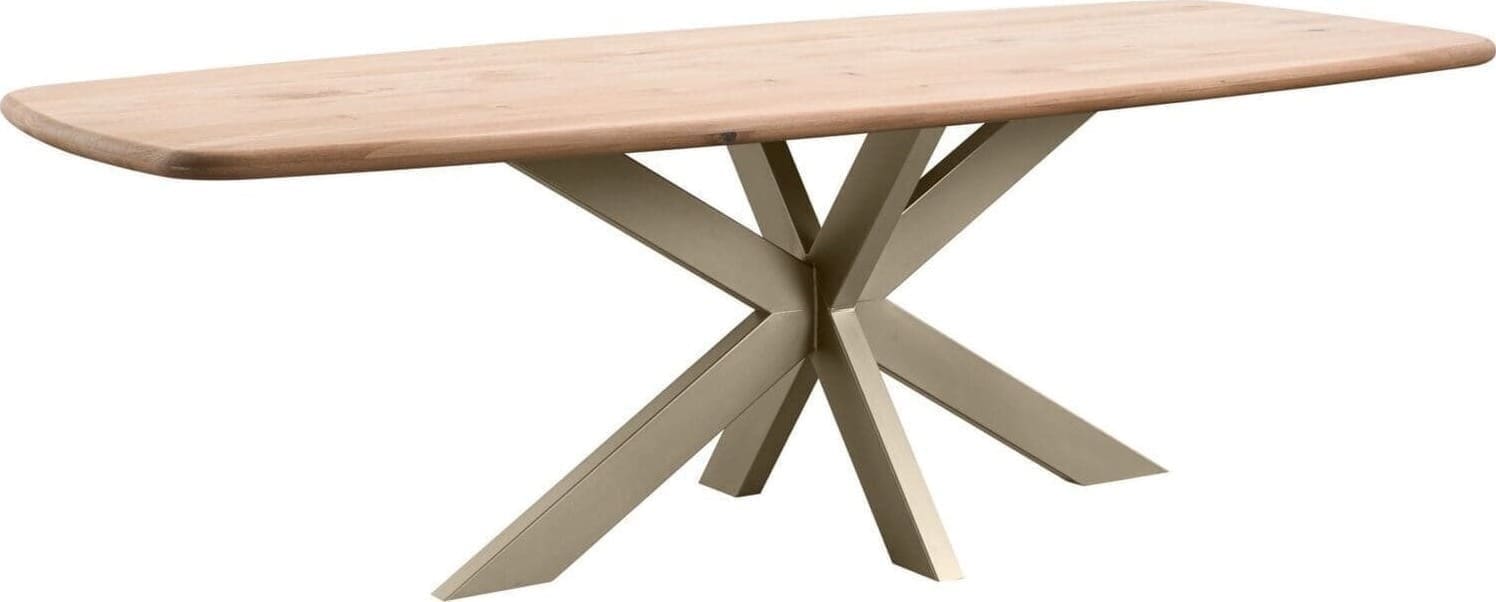INHOUSE Eettafel Taranto Deens ovaal naturel 240x110cm Bruin Eettafel