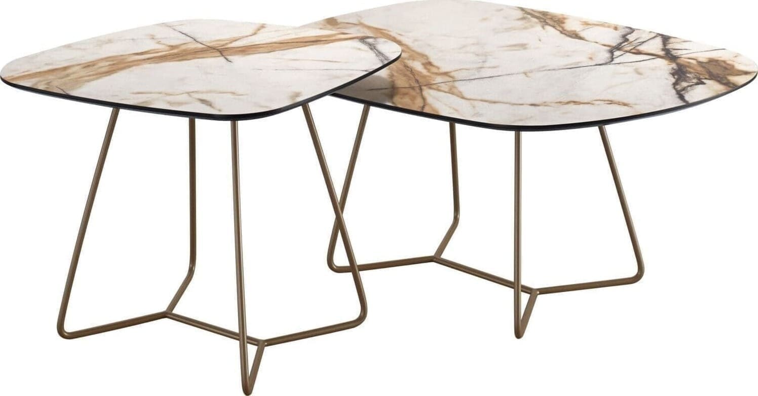 INHOUSE Salontafel Marby HPL marmerstructuur terra 75 cm Brons Salontafel