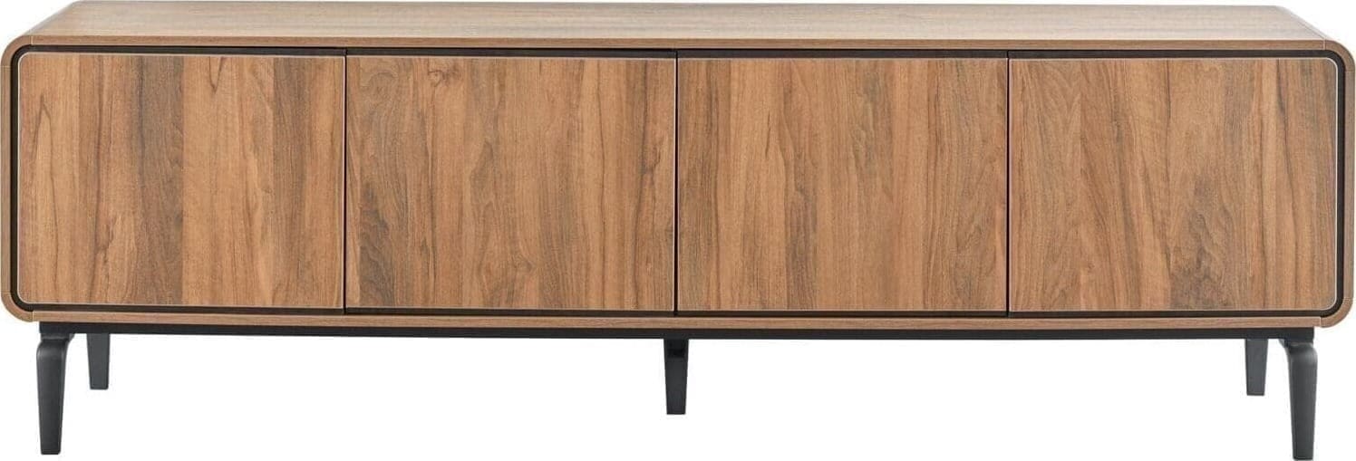 INHOUSE TV-meubel Lagoria walnoot Zwart Tv-meubel|Tv-dressoir