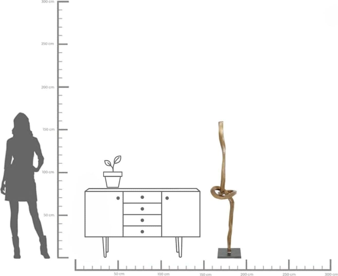 Beeld Knot 159cm Kare Design Beeld 56976