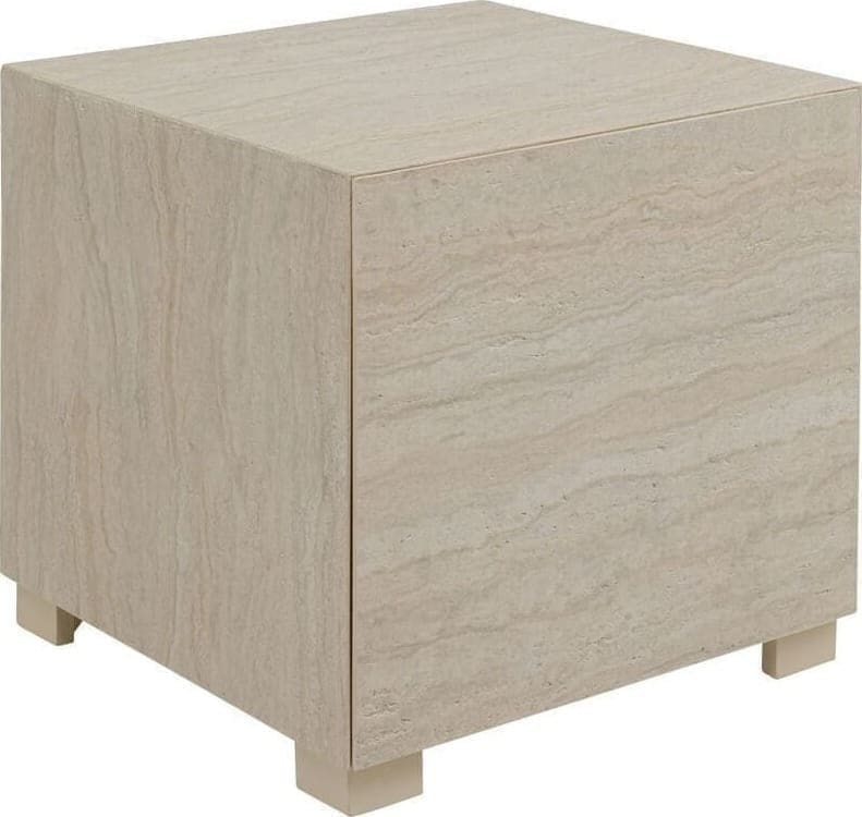Bijzettafel Travertino Drawer 45x45cm Kare Design Bijzettafel 71052