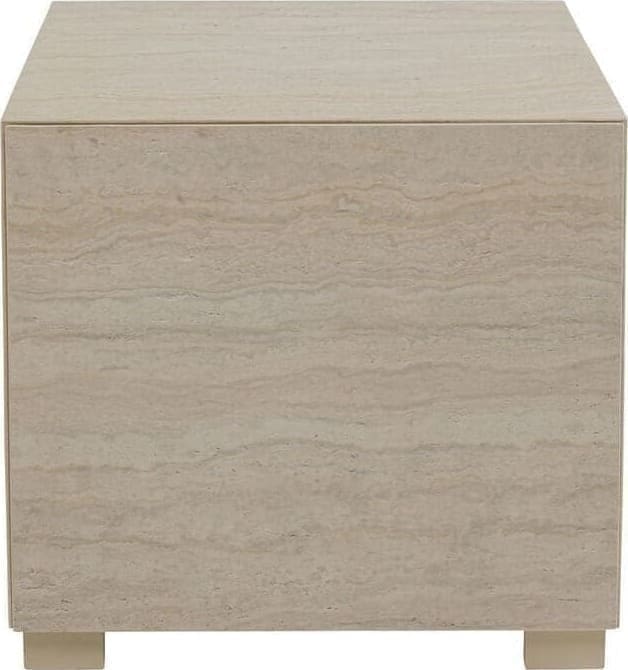 Bijzettafel Travertino Drawer 45x45cm Kare Design Bijzettafel 71052